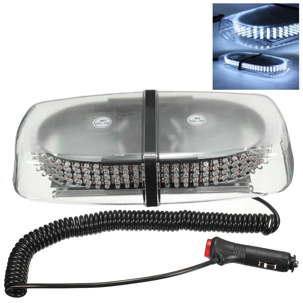 12V 240LED Магнитный аварийный сигнал стробоскоп светильник маячок 20 Вт (янтарный или