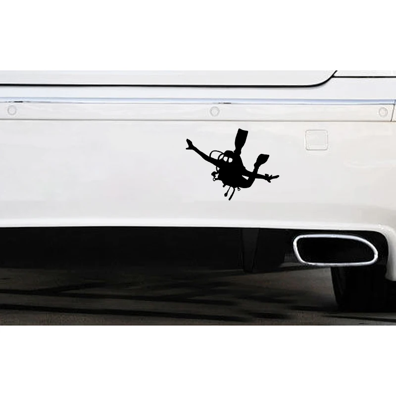 

YJZT 14.1*10.3CM Interesting Sea Diving Decor Car Sticker Vinyl Extreme Movement Silhouette C12-0672