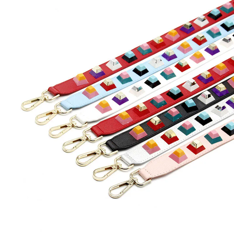 Цветная ПУ сумка на ремне с заклепками поясная цепочка в богемном стиле длинная