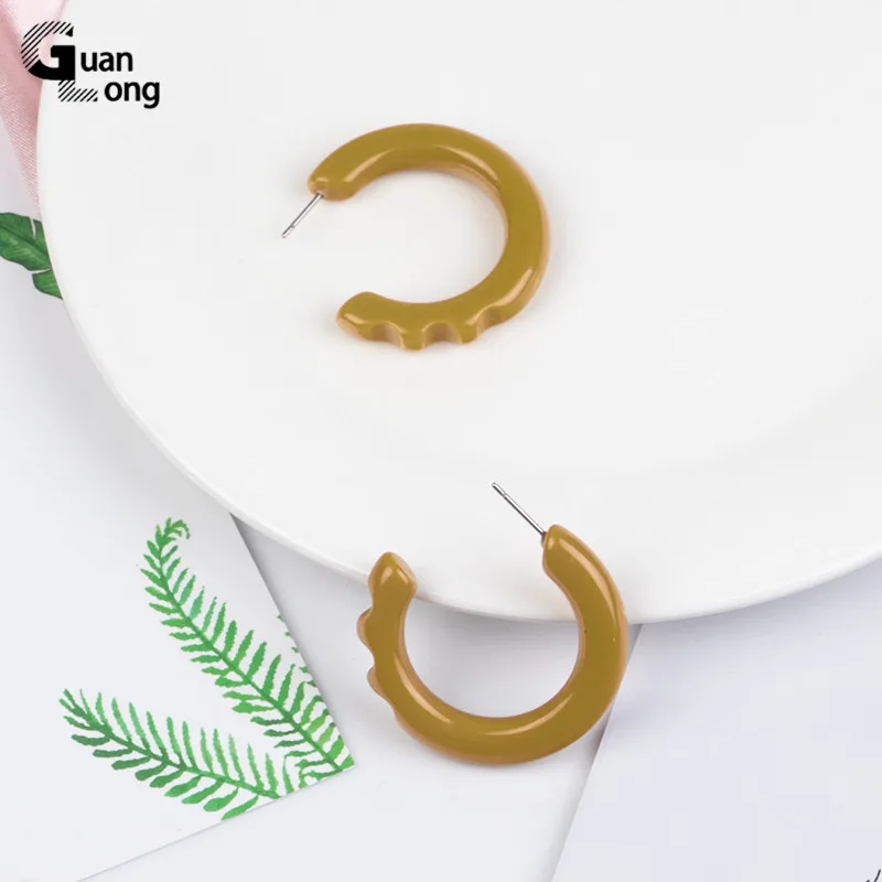 GuanLong Classic Big Round Geometric Acrylic Fashion Drop Earrings for Women Circle Resin Earring Girl Party Jewelry Brincos Украшения и
