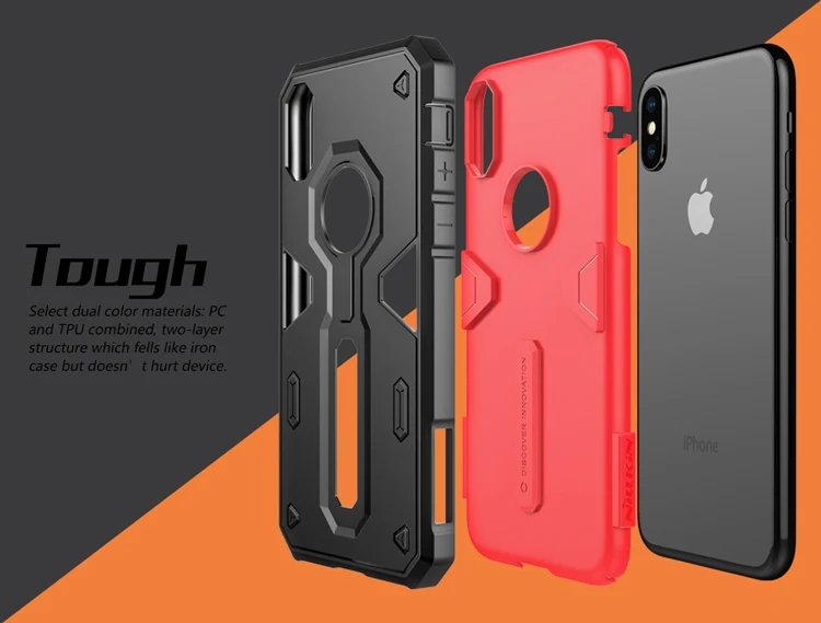gift) For Apple iPhone X Nillkin Defender 2nd Case Impact Hybrid Armor Hard Protect Cover Strong 10 Phone 5.8&quot |