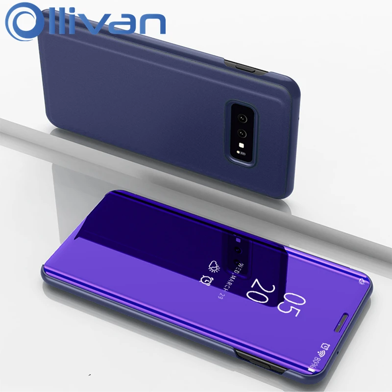 Чехол для samsung S10 флип умный зеркальный чехол Galaxy S10E Plus Чехлы задней панели S 10 + S10e