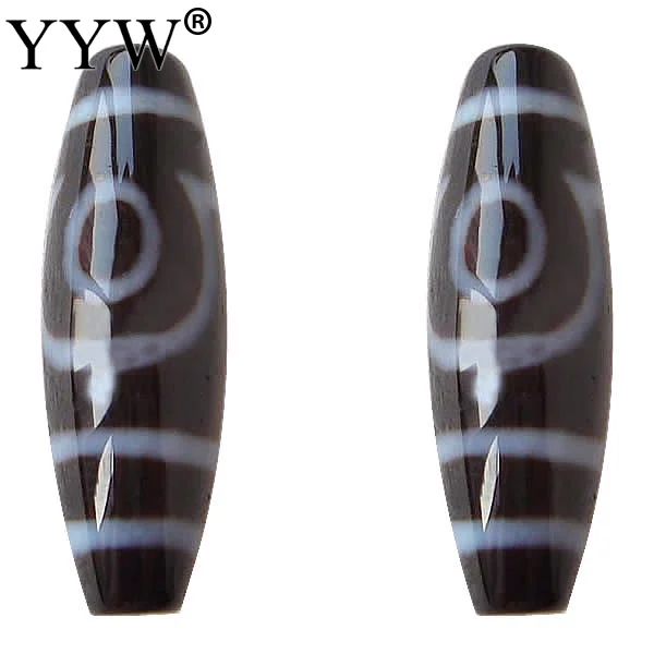 5PCs/Lot 2017 fashion jewelry Natural Tibetan Dzi Beads Oval two-eyed &amp two tone Grade AAA 12x38mm Hole:Approx 2mm Sold By Lot |
