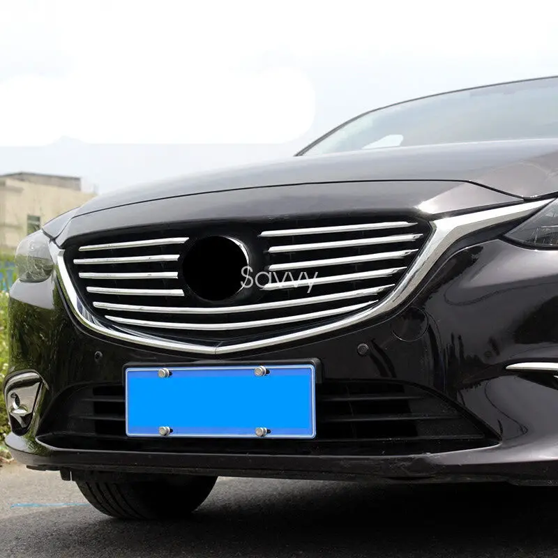 Для Mazda 6 M6 Atenza 2017 Хромированная передняя решетка гриль полоса крышка отделка 10 шт