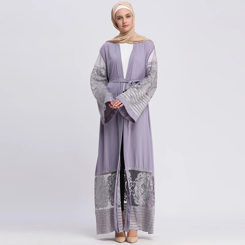 Abaya кимоно кружевное мусульманское модное хиджаб платье Турция ислам одежда