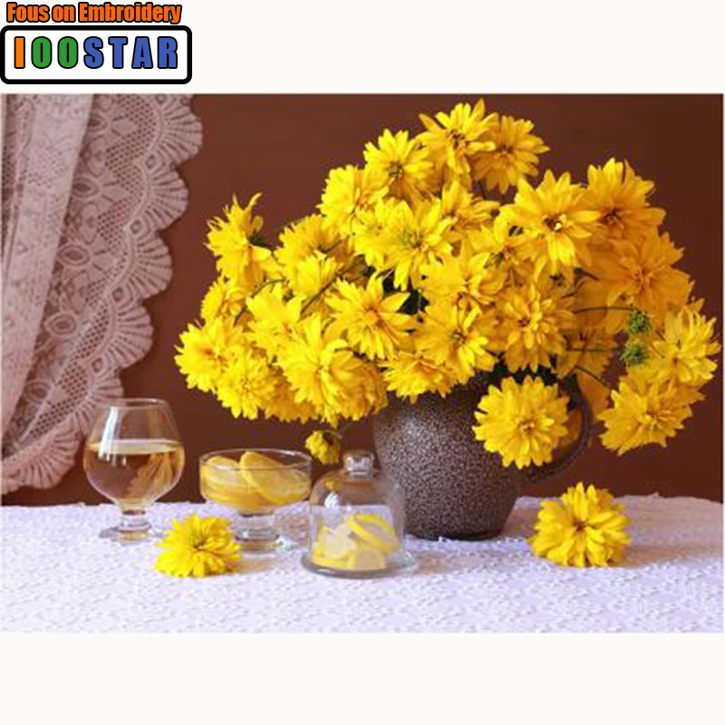 

5D DIY Diamond Embroidery Flower Cross Stitch Rhinestones Full Square Drill Diamond Painting Handicraft Mosaic Home Decor