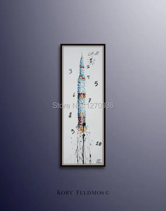 Ручная роспись нож ракета картина маслом на холсте для домашнего декора пейзаж