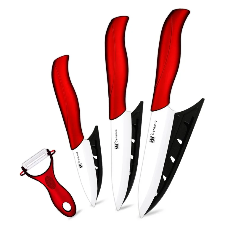 Red H White Blade XYj кухонный нож керамический нож набор инструментов для приготовления пищи " 4" " дюймов+ Овощечистка белый и черный нож для очистки овощей фруктов кухонные инструменты - Цвет: Red H White Blade
