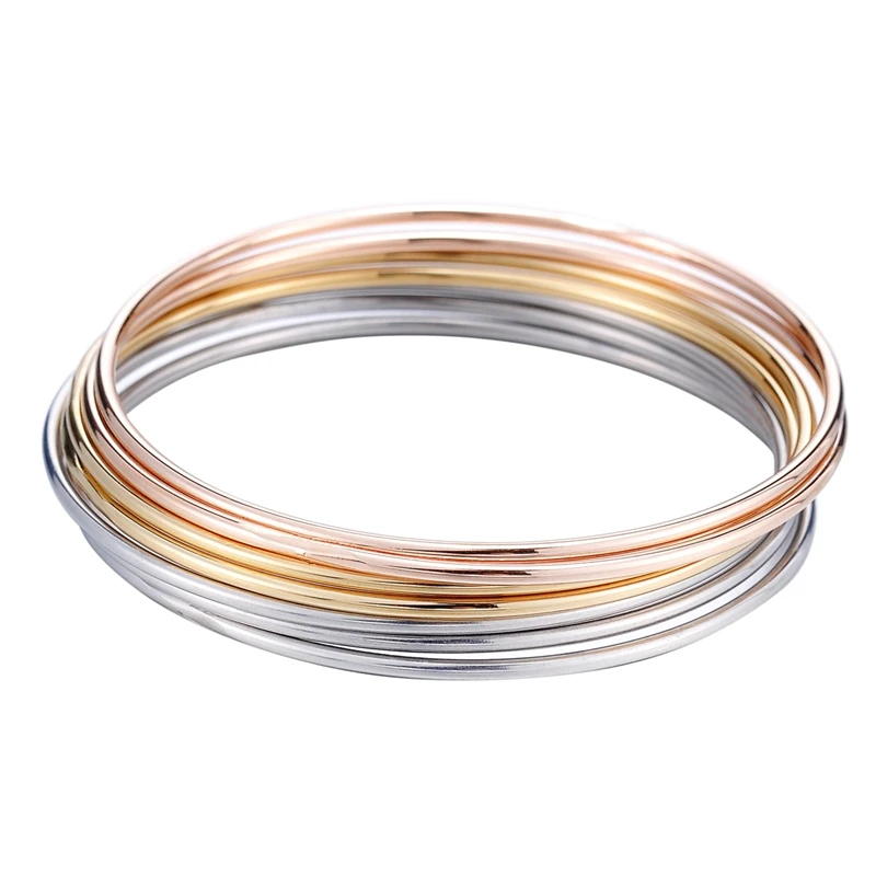 Модные 7 шт. браслеты из проволоки с бусинами нержавеющая сталь DIY Браслеты