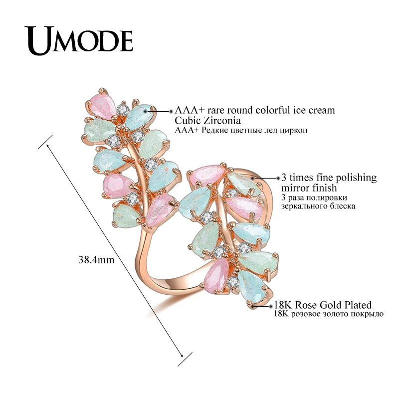 UMODE модное редкое круглое цветное яркое коктейльное кольцо с мороженым цвета