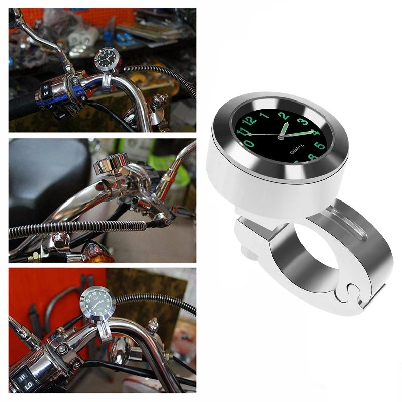 Черные/белые кварцевые часы на руль велосипеда мотоцикла для Davidson Harley Honda Yamaha