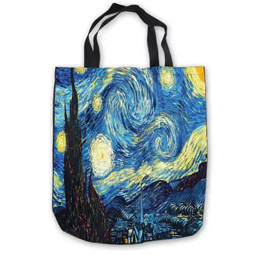 Пользовательские холст Vincent_van_Gogh Tote Ручные Сумки хозяйственная сумка