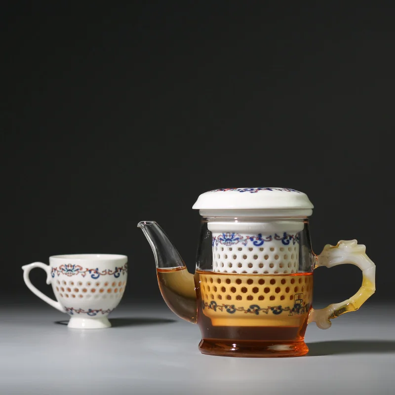 

Teapot Black Tea Filter Equipment Glass Ceramic Filter Double Ear Tea Kung Fu Tea Tools