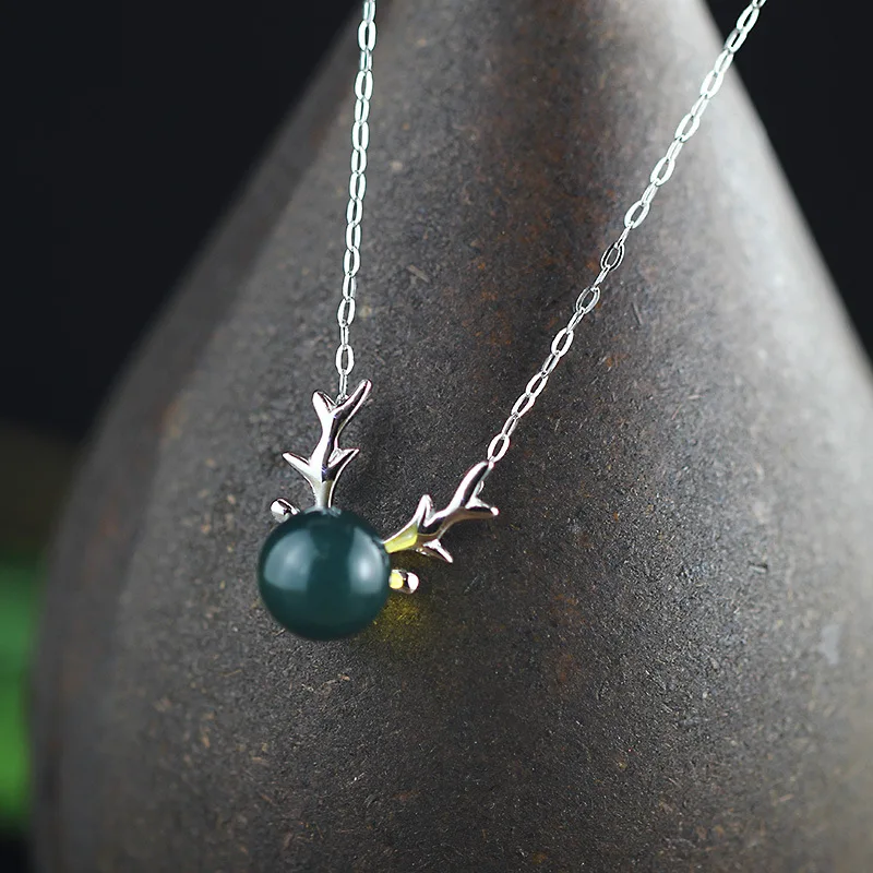 Женское винтажное ожерелье из серебра 925 пробы с натуральным янтарем|necklaces for