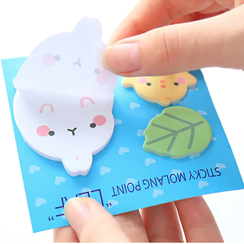 Kawaii Molang наклейка в форме кролика записные книжки блокноты самоклеящаяся Блокнот