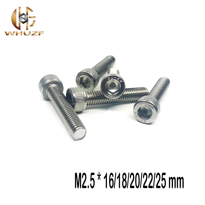 

50pcs M2.5 * 28/30/32/35/38/40 mm sus304 stainless steel hexagon socket head cap screw DIN912 model auto diy screws