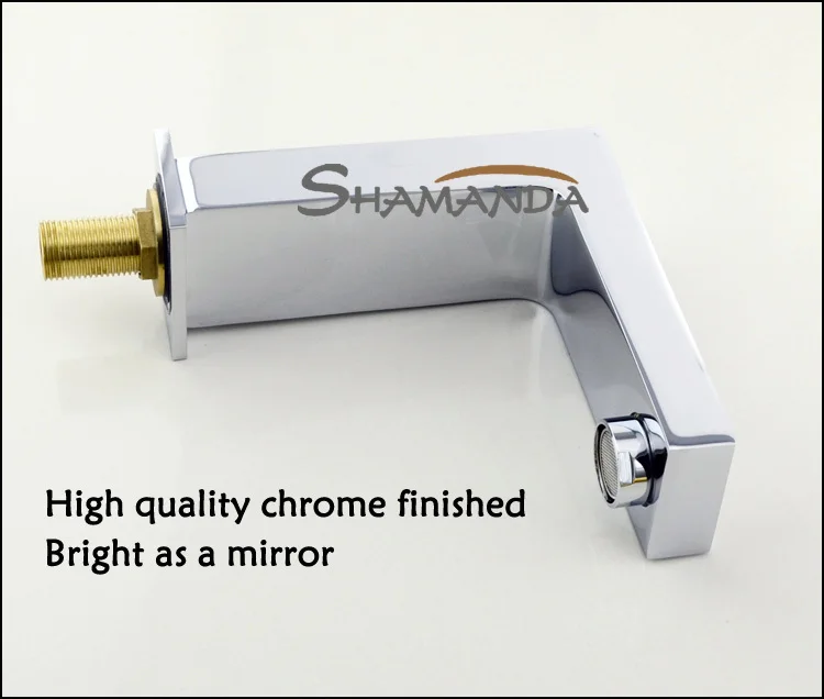 Free Shipping-Bathroom Solid Brass Chrome Finishing 5 Holes Square Bathtub Faucet Pieces Mixer-wholesale-2437 | Обустройство дома