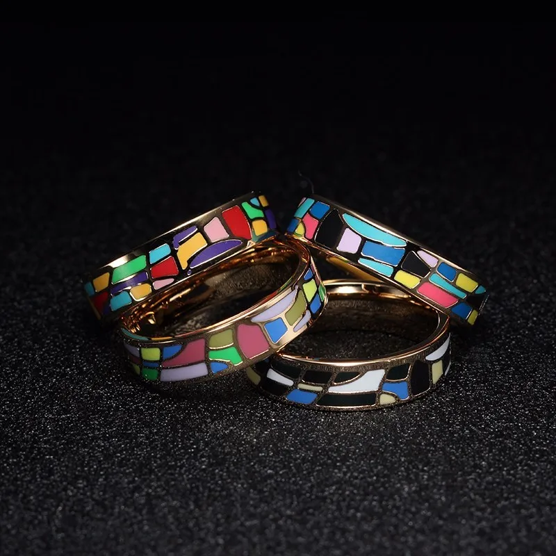 R & X для женщин влюбленных Кольцо ювелирные украшения Fine вечерние Y Bijoux Femme эмаль