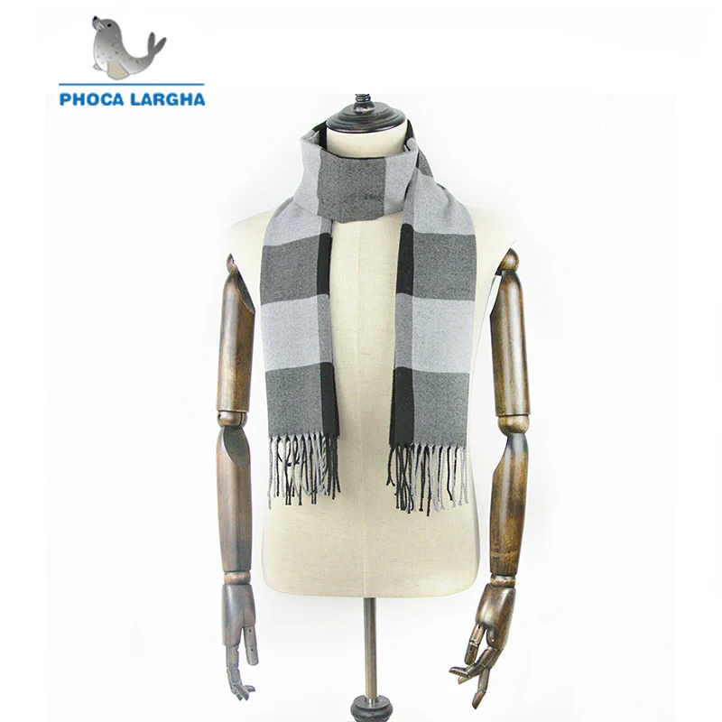 2018 Новый Бизнес кашемировый шарф Для мужчин Роскошные в клетку и полоску кашемир