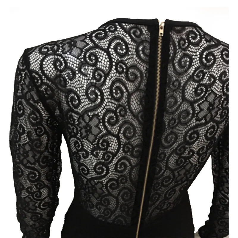 Batoneur Мода 2017 Bodycon macacao feminino длинным рукавом комбинезон женщины Комбинезон Кружева