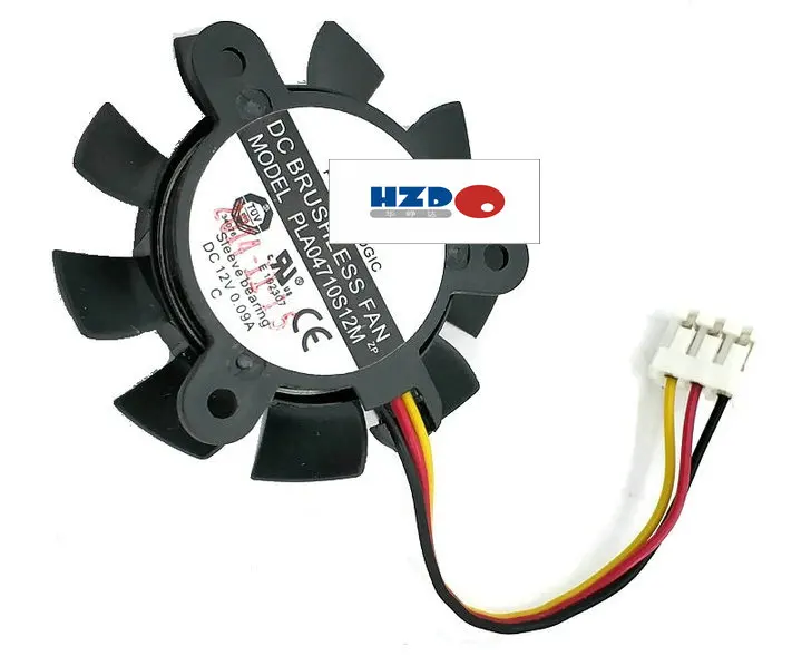 

HZDO PLA04710S12M 37mm diameter 25mm pitch 12V 0.09A 3 lines Graphics radiator fan