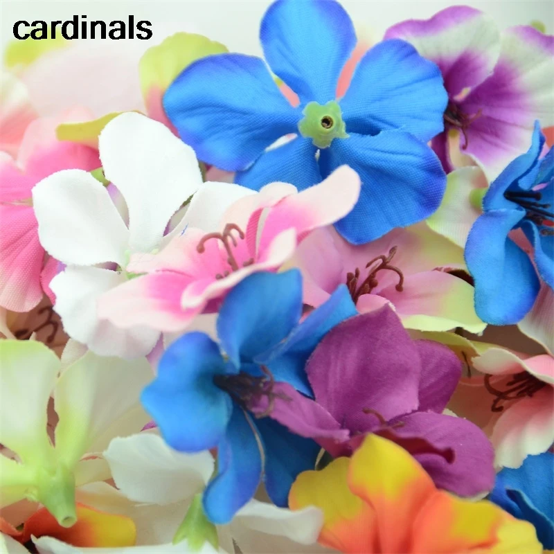

60pcs Cheap Mini Silk Orchid Artificial Flower Head For Wedding Home Decoration Handmade Christmas Gift Box Craft Fake flowers