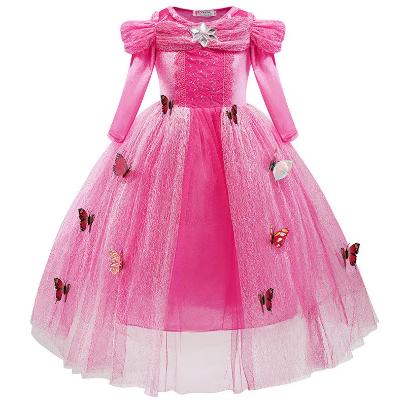 Disney Snow романтичное платье мультфильм сплошного цвета принцесса платье взрыв детское платье с блестками - Цвет: 6