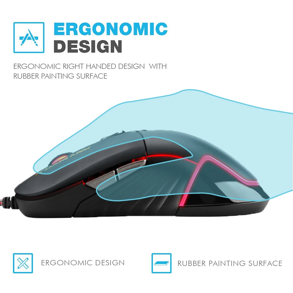FNOUSE G200 5000 dpi 6 кнопок профессиональная игровая мышь s компьютерная Проводная