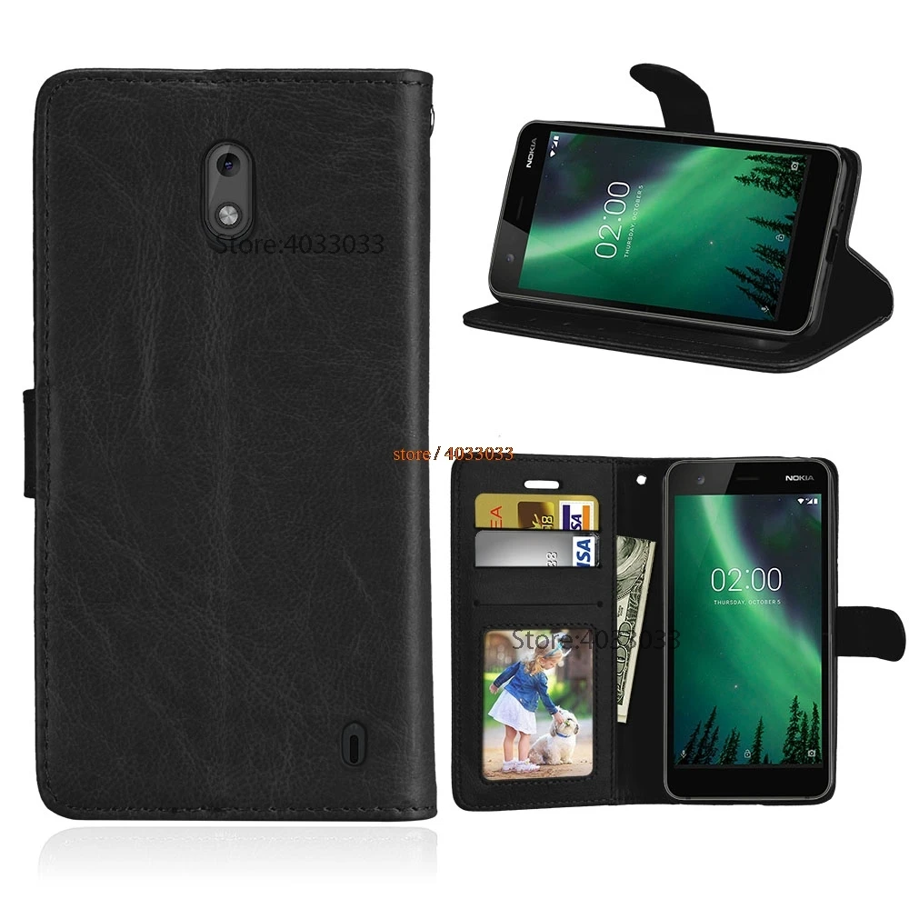 Чехол для Nokia 2 Dual TA 1035 1007 1029 Флип Стенд телефон Обложка Однотонная одежда из