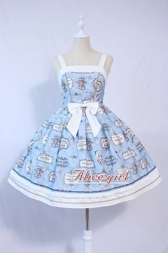 Carol Card~ Готическая Лолита JSK платье без рукавов вечернее платье Alice Girl~ Ограниченное количество - Color: Sky blue