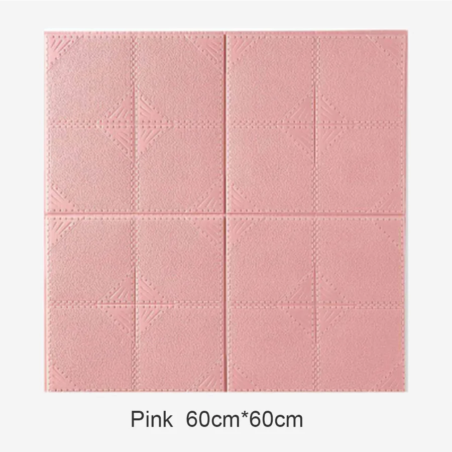 Pink Self Adhesive 3D Wall Stickers Kindergarten Wall Skirt Anti-collision Wallpaper Living Room TV Soft Bag Waterproof Wall Decor - Цвет: Pink