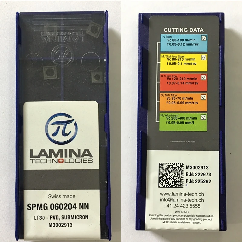 SPMG060204 NN LT30 100% оригинальная вставка из карбида ламината с лучшим качеством 10