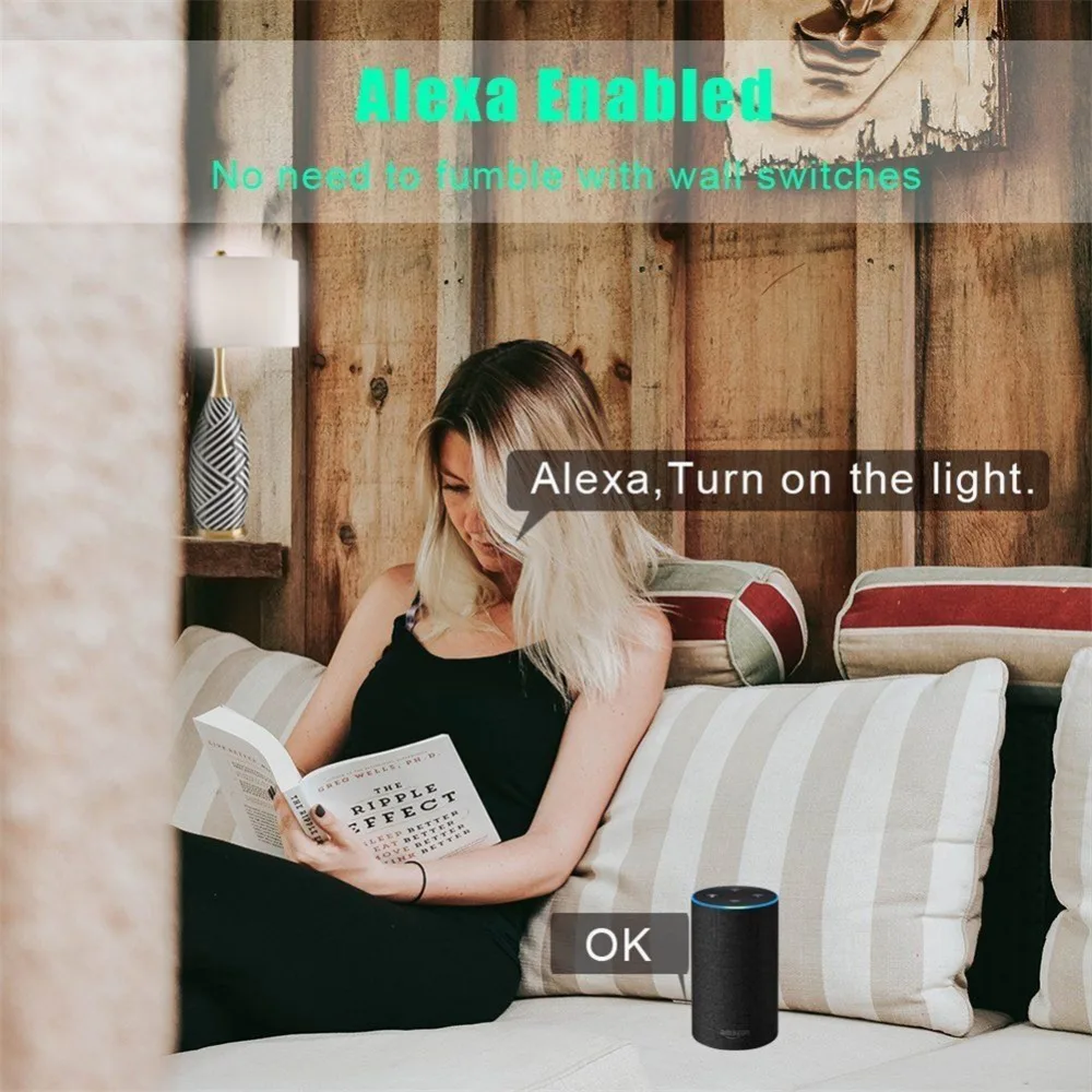 Беспроводной смарт-светильник с Wi-Fi, винтовой светильник, держатель для лампы, цоколь, поддержка E27, E26, для домашнего использования