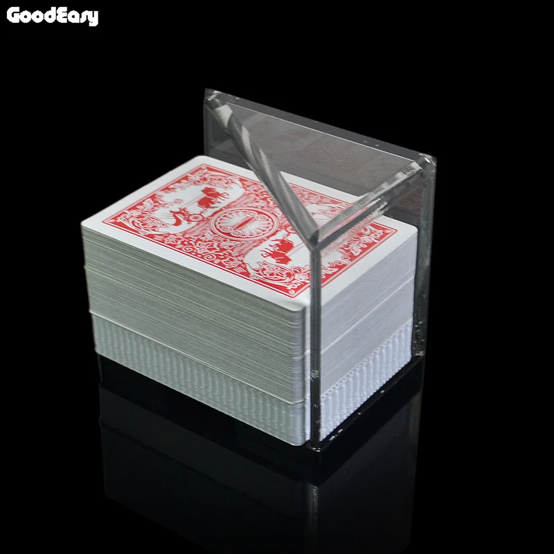 B 4 packs 1 шт. держатель игральные карты игральных карт для 4 колод или 8 колод прозрачный акриловый Техасский покер карточная коробка черный Джек баккара казино аксессуары для настольной игры - Цвет: B 4 packs