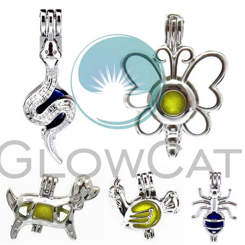 GLOWCAT змея щенок паук член Бабочка бусины клетка ювелирные изделия эфирное масло