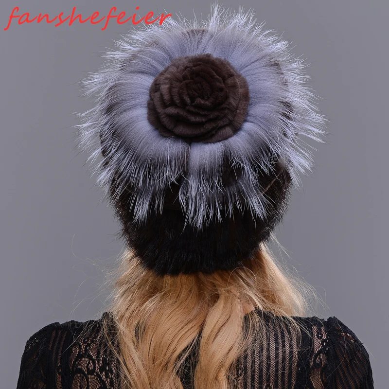 FANSHEFEIER 2019 Новая женская меховая шапка зимняя Лыжная теплая защита ушей норка и из