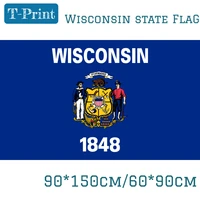 usa 60x90cm 90x150cm american state of wisconsin flag 3x5 feet polyester printing banners for decoration
