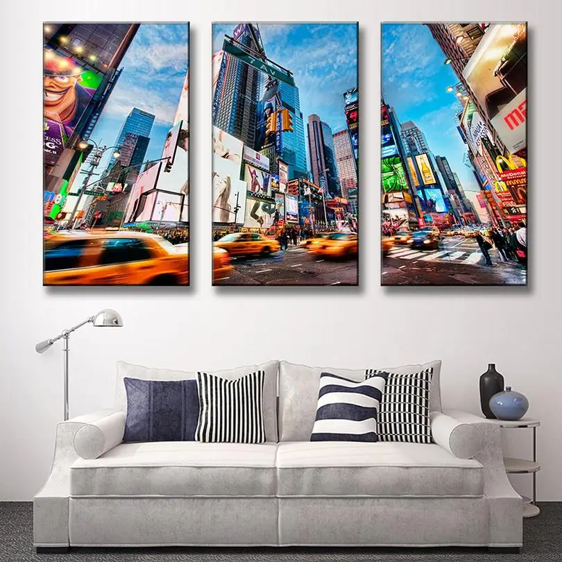 3 Pcs/Set Landscape New York Street Canvas Prints Painting Modern Colorful City View Wall Art Home Decorative Picture | Дом и сад