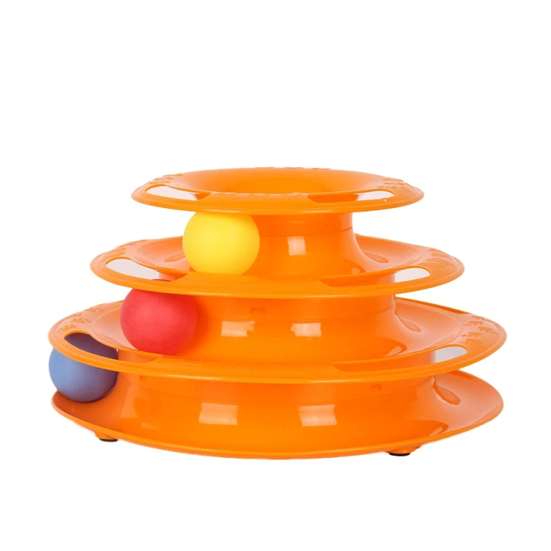 Pet Toys Cat Crazy Ball Disk Interactive Amusement Plate Play Disc Trilaminar Turntable Toy | Дом и сад