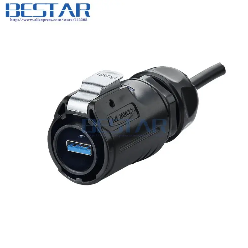 Уличный водонепроницаемый USB-разъем IP65 / IP67 USB 3 0 штекер и гнездо