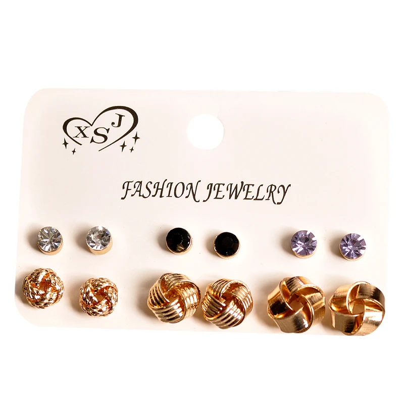 Женские серьги гвоздики вечерние белые черные золотистые гибридные 6