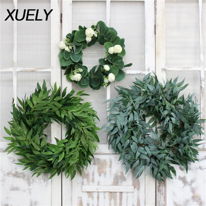 Зеленые искусственные цветы венок из листьев эвкалипта фотосессия - купить по