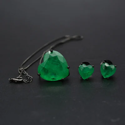 Black gold plating Модные женские туфли элегантные женские свадебные туфли комплект ювелирных изделий в форме сердца для Для женщин - Окраска металла: Black gold plating
