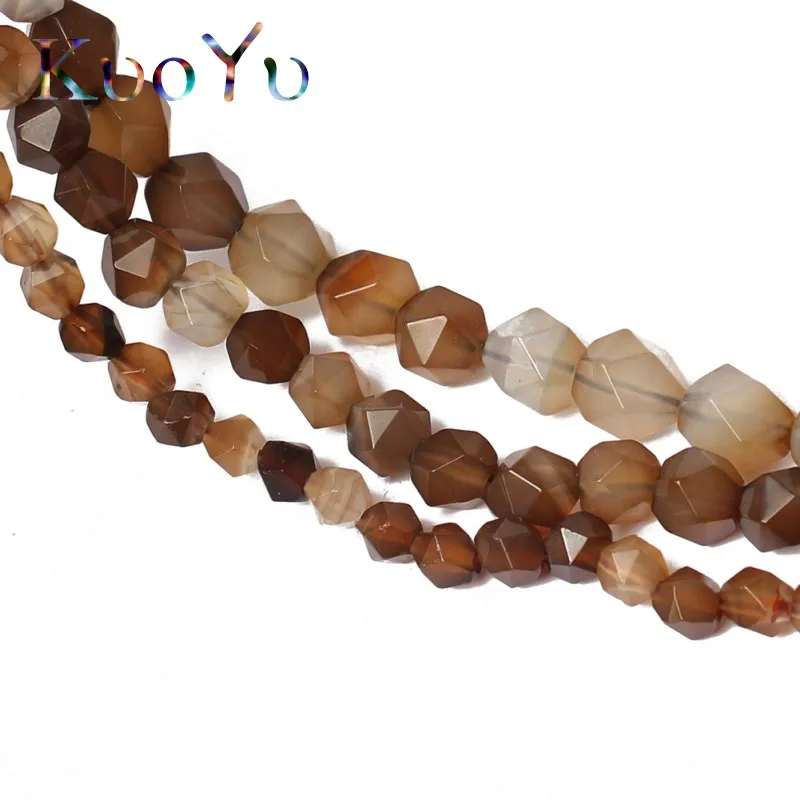 Оптовая продажа граненые бусины из кофейного коричневого агата натурального