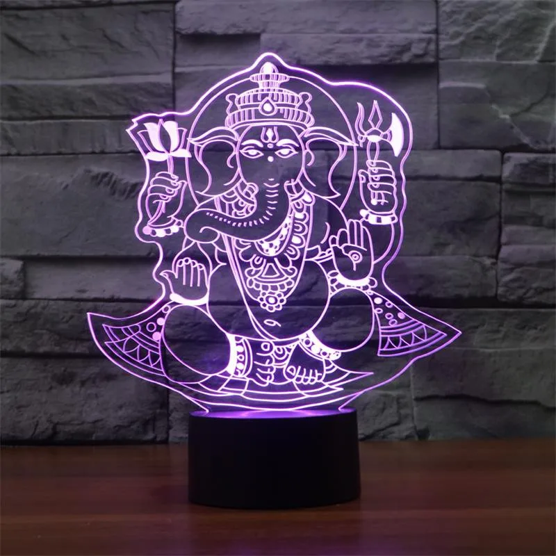 Ganesh светодиодный сенсорный RGB настольная лампа для рождественской атмосферы 3D