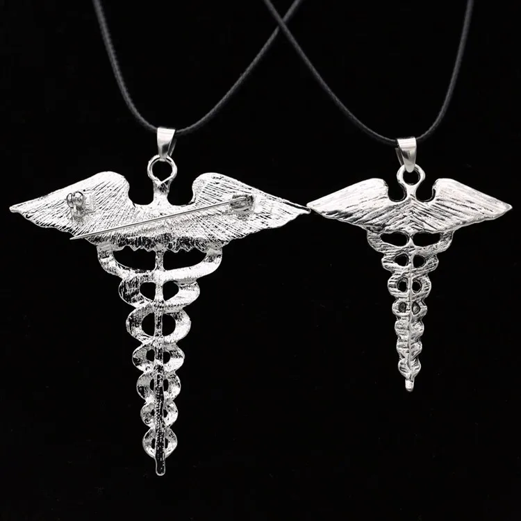 Перси ожерелье Джексон Угол Крылья змея Ouroboros волшебная палочка Caduceus Asclepius кулон новая аварийная медицинская бижутерия оптом