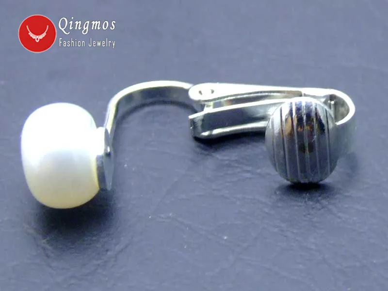 Женские серьги клипсы с жемчугом 7 8 мм из серебра 339 пробы|earrings tongue|earrings wingearrings nose |