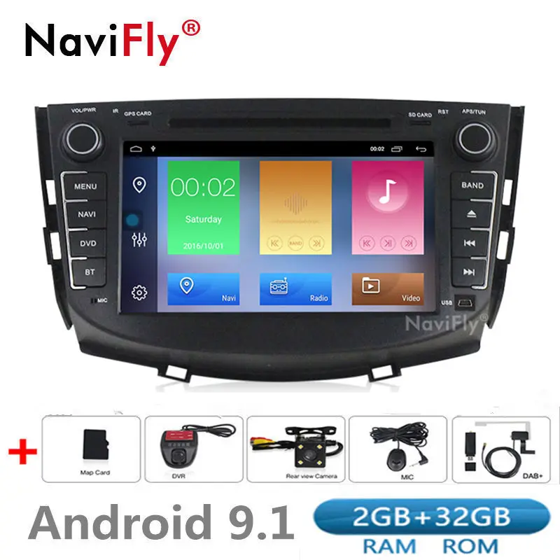 2din 2 + 32G 8 &quotAndroid 9 1 автомобильный dvd Радио мультимедийный плеер GPS для lifan X60 2012 2013 2014