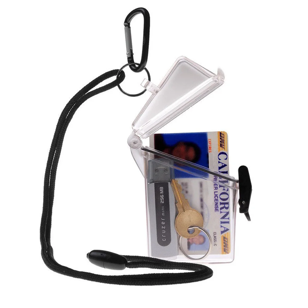 2 Pcs Waterproof Card Box Sport Case Cover Holder Lightweight Clear for Outdoor Money SMN88 | Спорт и развлечения
