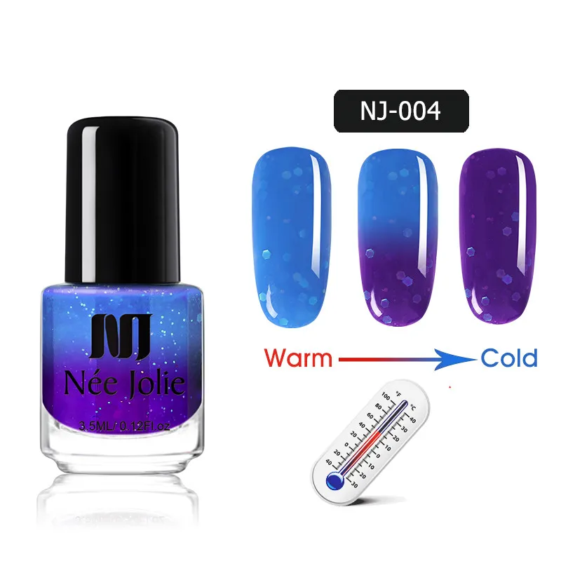 3.5ml - NJ-004 NEE JOLIE 3,5 мл температурный меняющий цвет термальный лак для ногтей блестящий эффект Быстросохнущий маникюрный лак градиентный лак для ногтей - Цвет: 3.5ml - NJ-004